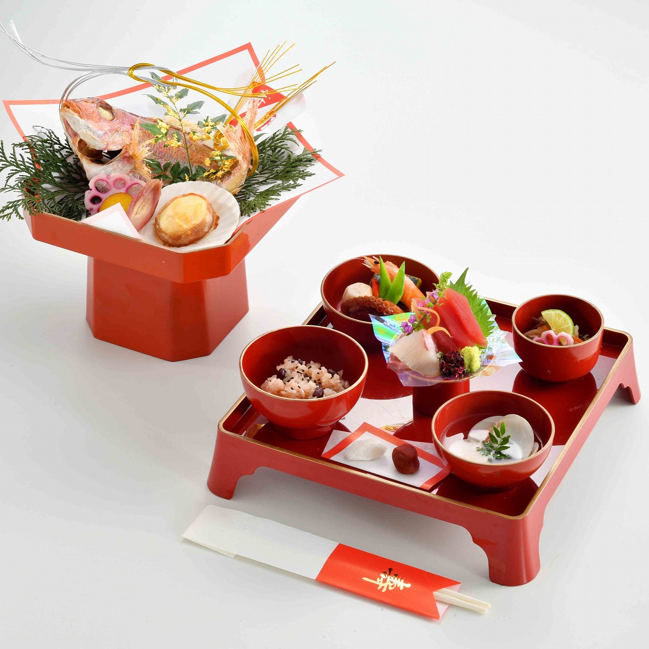 お食い初めのお膳全体